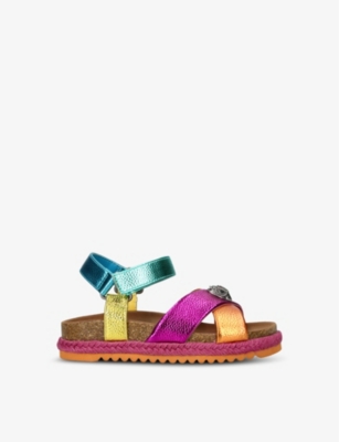 KURT GEIGER LONDON: Mini Kensington leather espadrille sandals 6-7 years