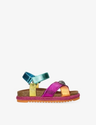 KURT GEIGER LONDON: Mini Kensington leather espadrille sandals 7-9 years