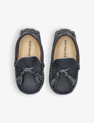 Shop Babywalker Boys Vy Kids' Tassel-embellished Leather Loafers In Navy