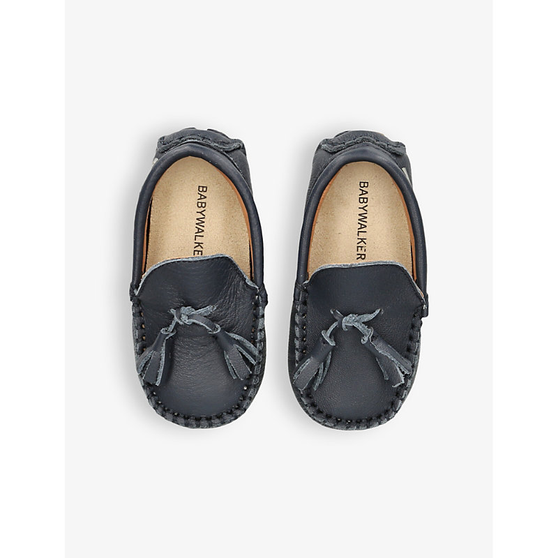 Shop Babywalker Boys Navy Kids' Tassel-embellished Leather Loafers