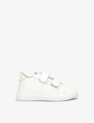 Shop Babywalker Boys White Kids' Double-strap Leather Low-top Trainers