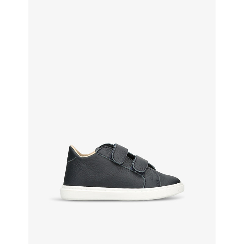 Babywalker Boys Navy Kids' Double-strap Leather Low-top Trainers