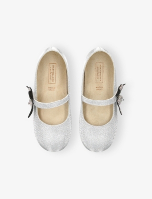 BABYWALKER: Kids' Butterfly-Embellished Crystal Woven Pumps