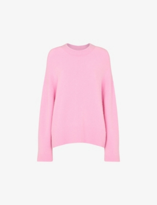 WHISTLES: Round-neck boyfriend-fit stretch-knit jumper