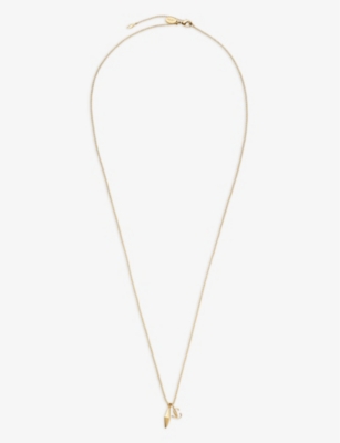 Jimmy Choo Womens Gold Diamond Jc Logo-embellished Gold-tone Brass Pendant Necklace