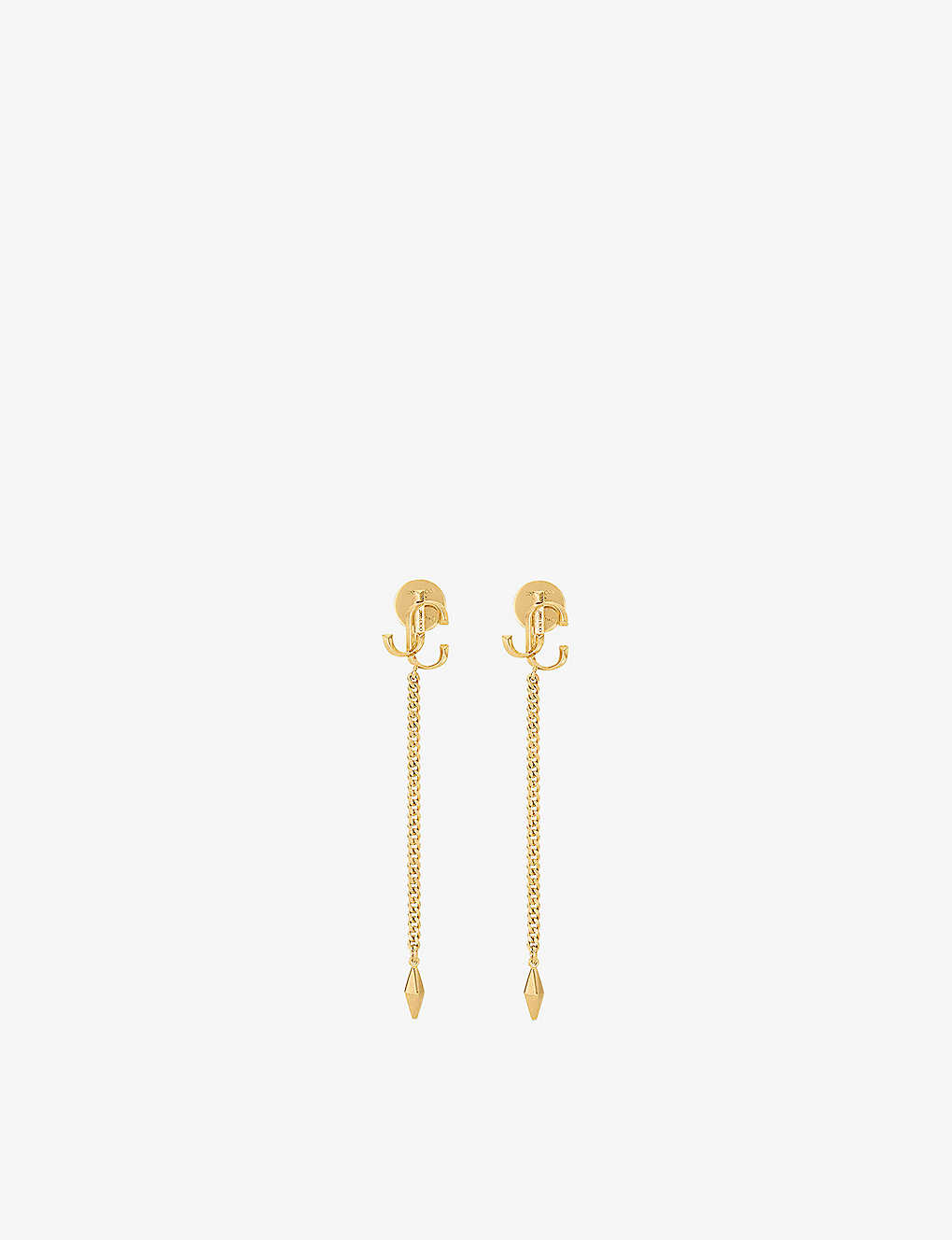 Jimmy Choo Womens Gold Diamond Jc Logo-embellished Gold-tone Brass Drop Earrings
