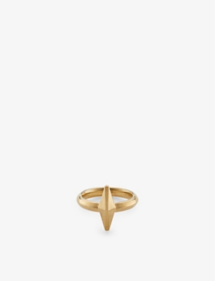 JIMMY CHOO: Diamond logo-embellished gold-tone brass ring