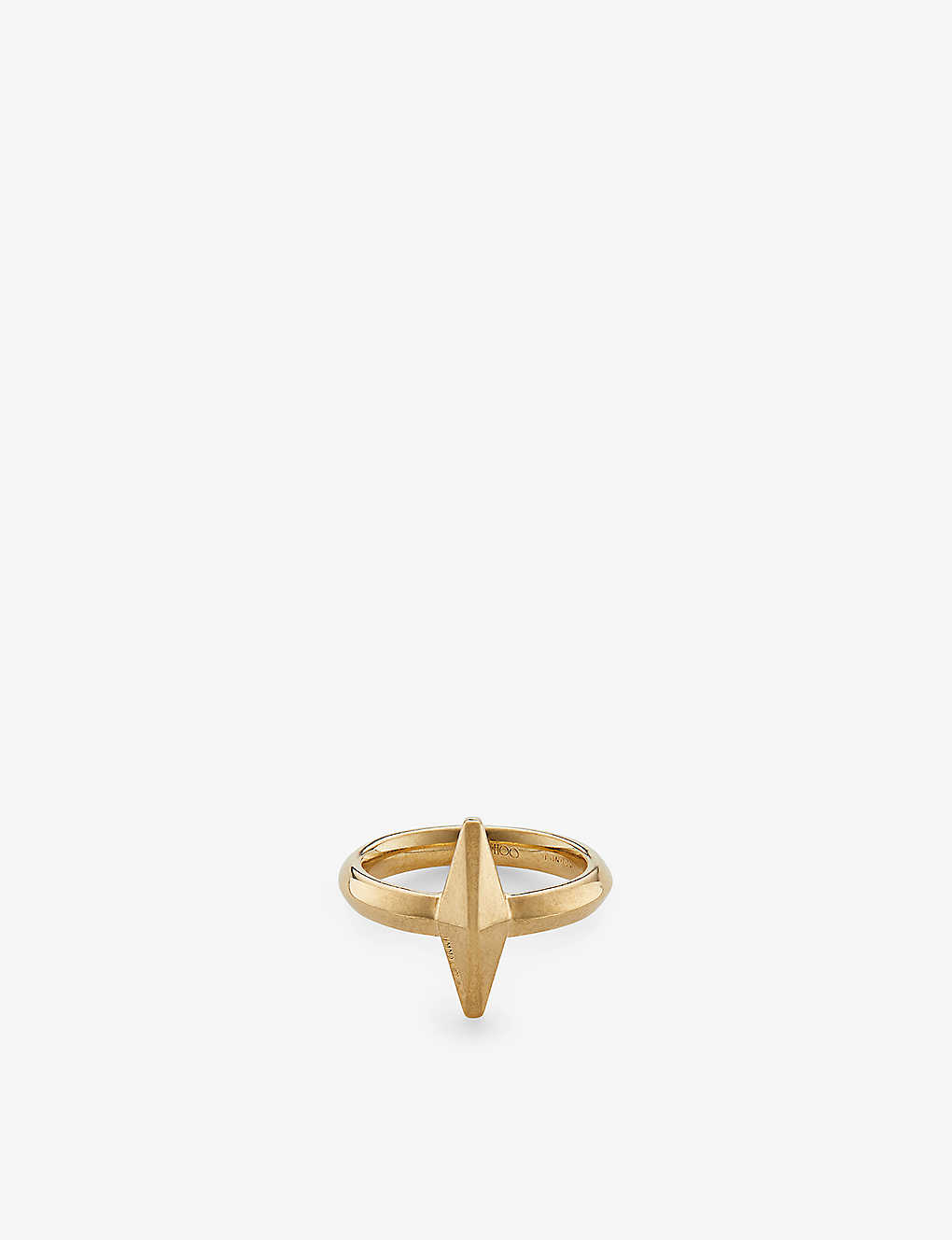 Jimmy Choo Womens Gold Diamond Logo-embellished Gold-tone Brass Ring
