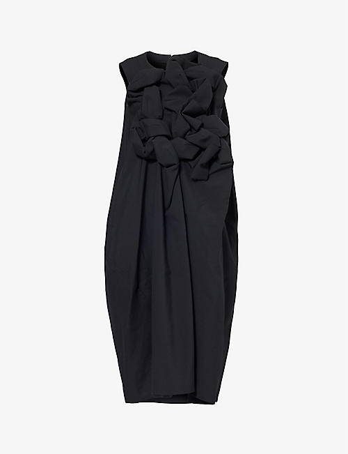 COMME DES GARCONS: Relaxed-fit pleated-panel wool midi dress