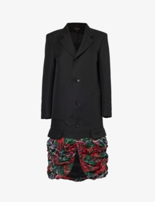 COMME DES GARCONS: Single-breasted contrast-hem cotton-blend coat