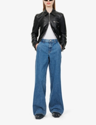 Shop Slvrlake Women's Satisfaction Mica Wide-leg Low-rise Jeans