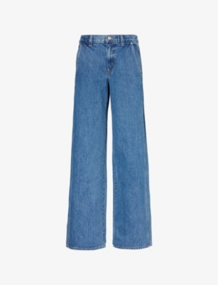 Shop Slvrlake Womens Satisfaction Mica Wide-leg Low-rise Jeans