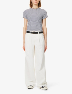 Shop Slvrlake Women's White Taylor Wide-leg Mid-rise Jeans