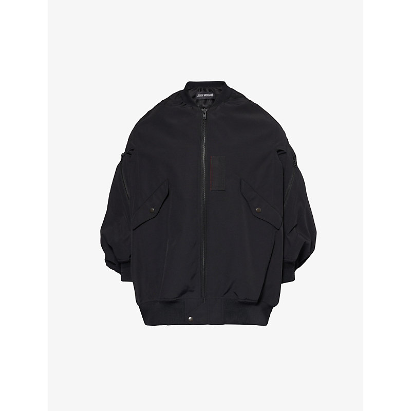 Shop Junya Watanabe Women's Black Relaxed-fit Zipped-pocket Shell Jacket