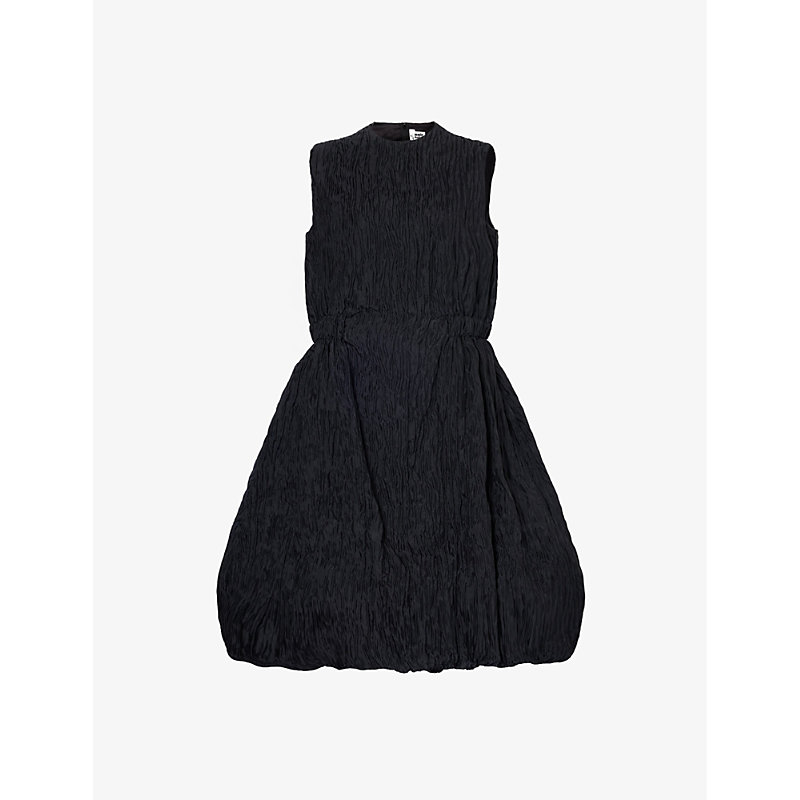 Shop Noir Kei Ninomiya Women's Black Round-neck Sleeveless Woven Midi Dress