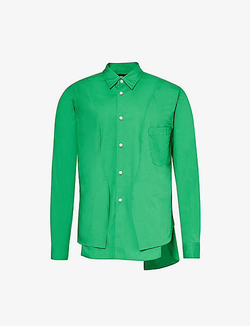 COMME DES GARCONS HOMME PLUS: Long-sleeved asymmetric-hem cotton shirt