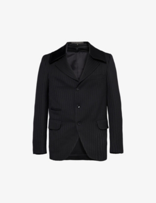 COMME DES GARCONS HOMME PLUS: Single-breasted striped wool blazer