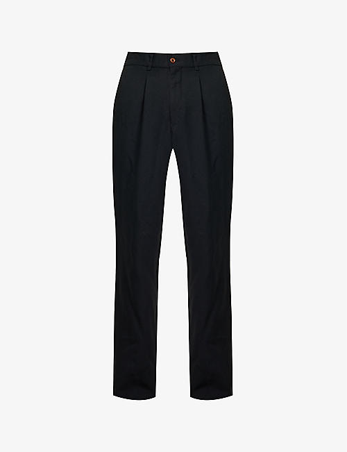 COMME DES GARCONS HOMME PLUS: Mirrored straight-leg mid-rise woven trousers