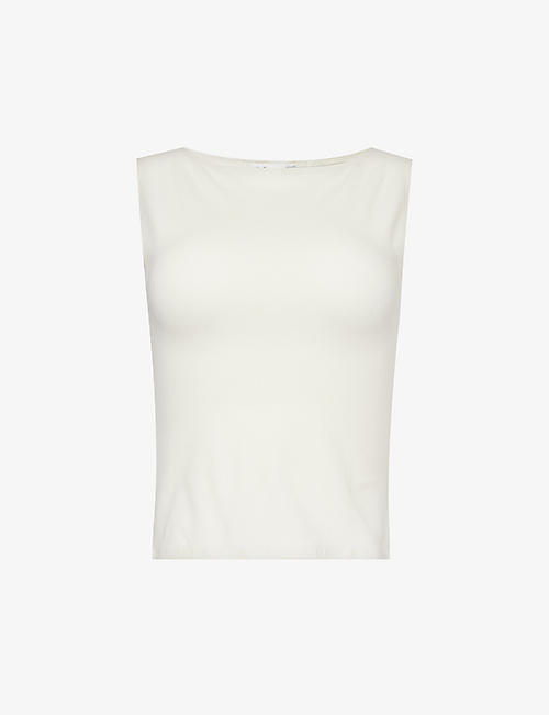 REFORMATION: Dusk boat-neck stretch organic-cotton top