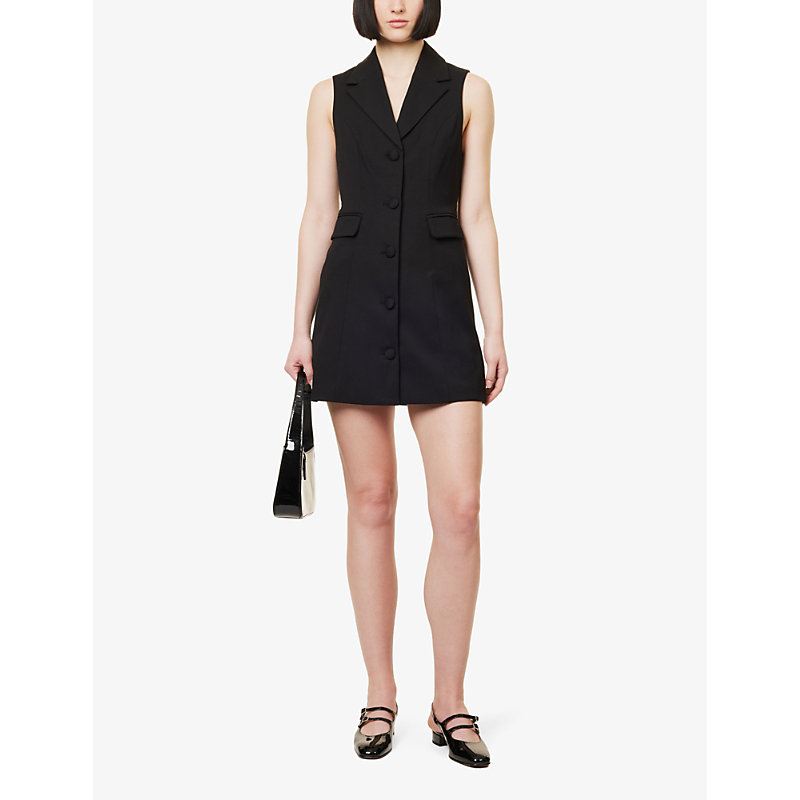 Shop Reformation Womens Black Acelynn Slim-fit Stretch-woven Mini Dress