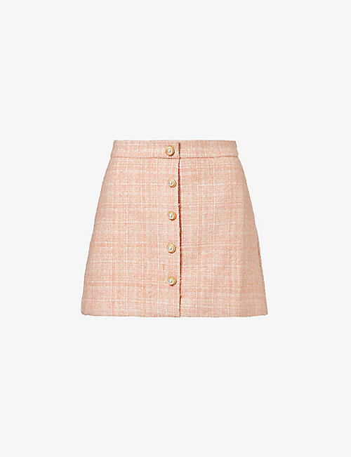 REFORMATION: Brielle tweed-textured woven mini skirt