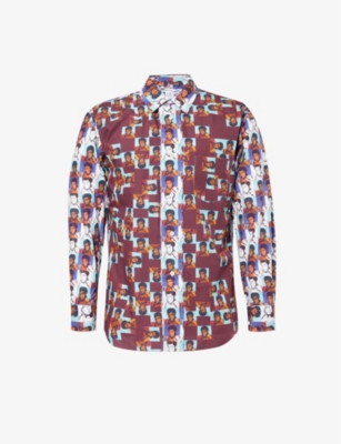 COMME DES GARCONS SHIRT: Muhammad Ali graphic-print cotton-poplin shirt