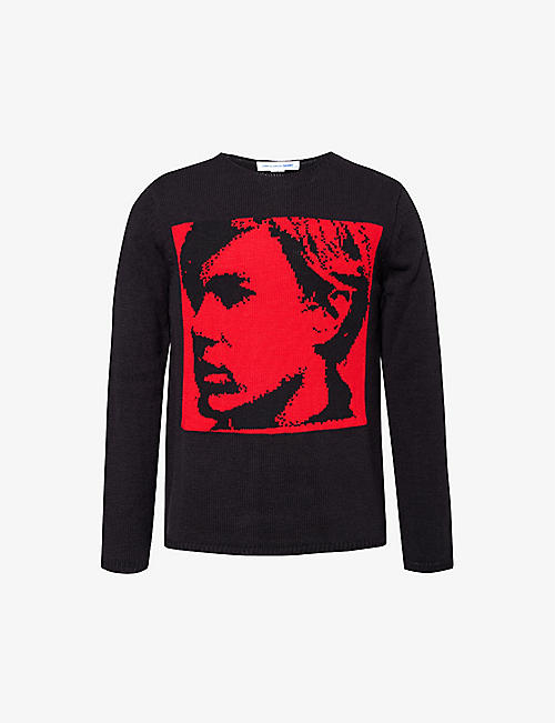 COMME DES GARCONS SHIRT: Andy Warhol intarsia-motif knitted jumper