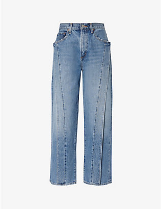 AGOLDE: Fold straight-leg mid-rise recycled-cotton jeans