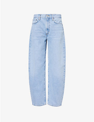AGOLDE: Balloon barrel-leg high-rise recycled-cotton jeans