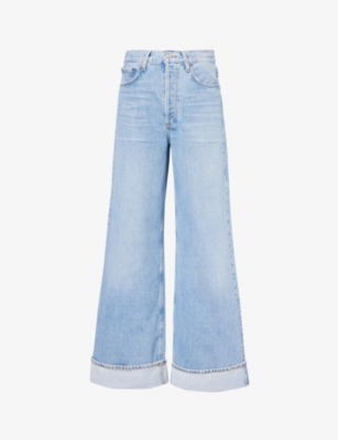 AGOLDE Dame wide leg high rise recycled cotton jeans