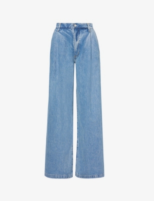 Shop Agolde Women's Baffle ( Marble Ind) Ellis Wide-leg High-rise Recycled Denim-blend Jeans