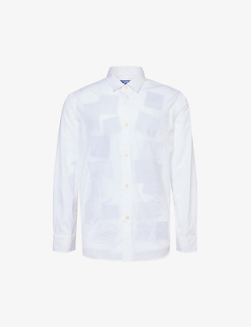 JUNYA WATANABE: Patchwork-appliqué relaxed-fit cotton-poplin shirt