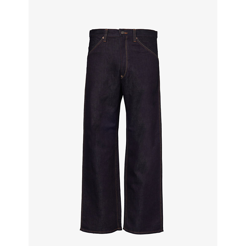 Shop Junya Watanabe Contrast-pocket Wide-leg Cotton And Linen-blend Trousers In Idg Khk