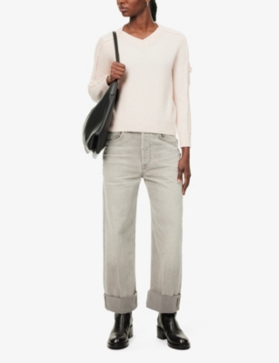 Citizen Of Humanity Citizens Of Humanity Ayla Mid-rise Wide-leg Jeans In Quartz Grey