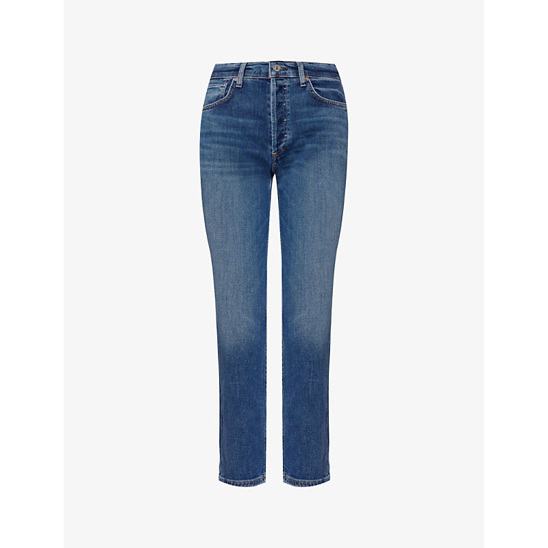 Shop Citizens Of Humanity Women's Keepsake (md Indigo) Jolene Straight-leg High-rise Stretch-denim Jeans