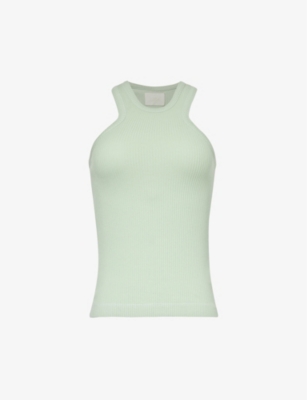 Shop Citizens Of Humanity Melrose Sleeveless Organic Cotton-blend Jersey Top In Pistachio (pale Green)