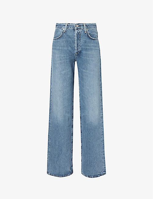 CITIZENS OF HUMANITY: Annina wide-leg mid-rise recycled-denim jeans