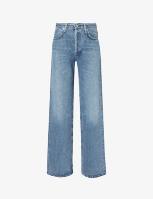 Shop Citizens Of Humanity Women's Starsign (med Ind) Annina Wide-leg Mid-rise Recycled-denim Jeans