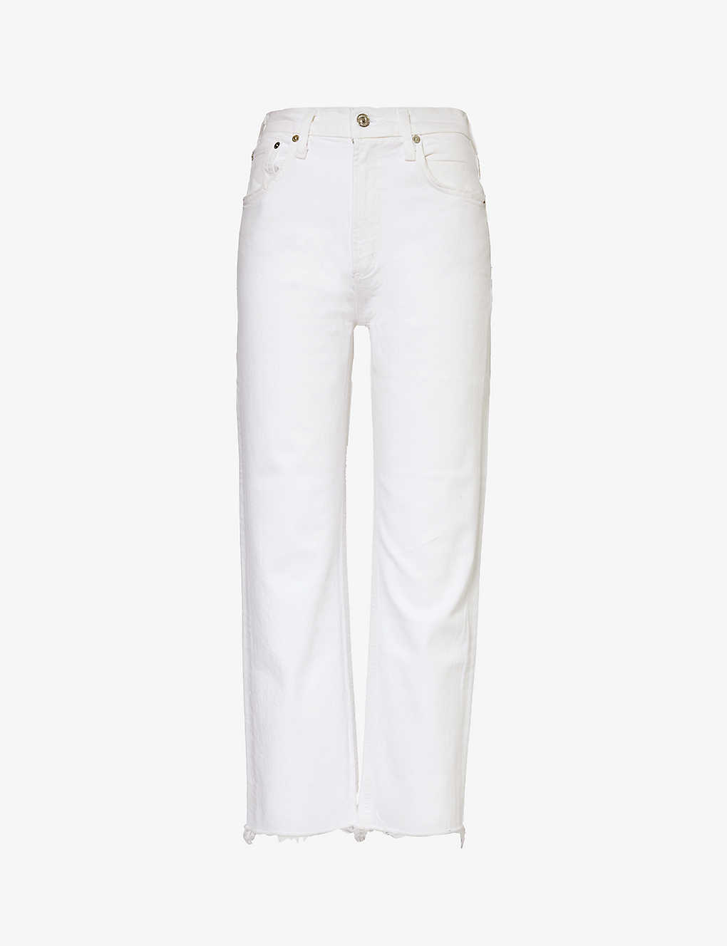 Citizens Of Humanity Womens Lucent Daphne Straight-leg High-rise Stretch-organic Denim Jeans In White