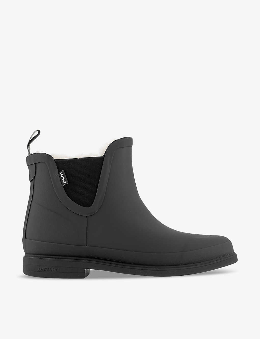 Shop Tretorn Eva Winter Rubber Chelsea Boots In Black