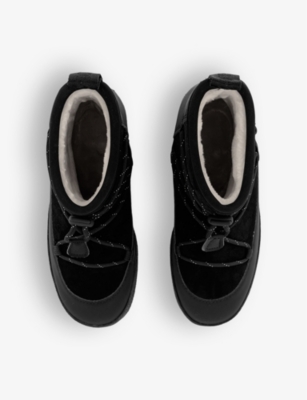 Shop Tretorn Womens Jet Black Aspa Contrast-panel Woven Ankle Boots