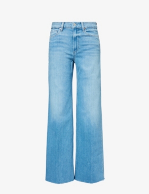 PAIGE - Anessa straight-leg raw-hem high-rise stretch-denim jeans ...