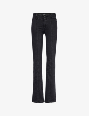 Shop Paige Women's Black Aura Manhattan Bootcut Mid-rise Stretch Jeans