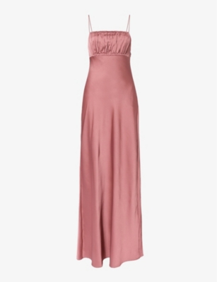 Shop Paige Women's Desert Dusk Miren Square-neck Satin Maxi Dress