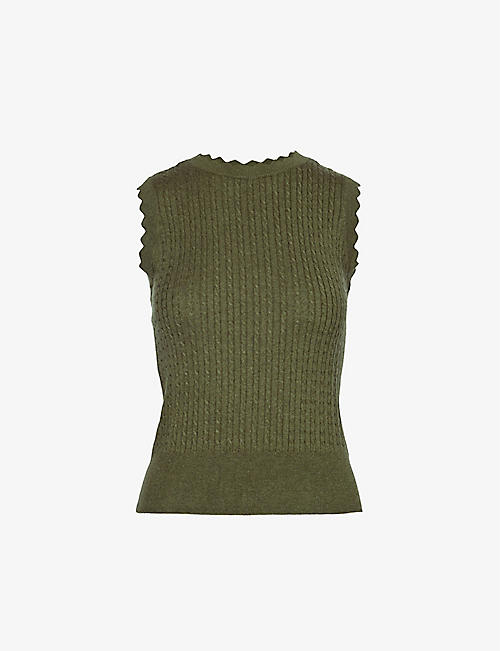 PAIGE: Syrie slim-fit organic cotton-blend knitted vest