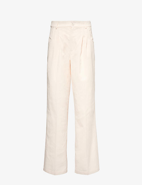 PAIGE: Merano straight-leg high-rise woven-blend trousers