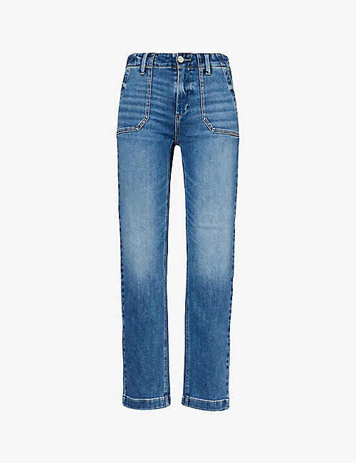 PAIGE: Mayslie straight-leg high-rise denim-blend jeans
