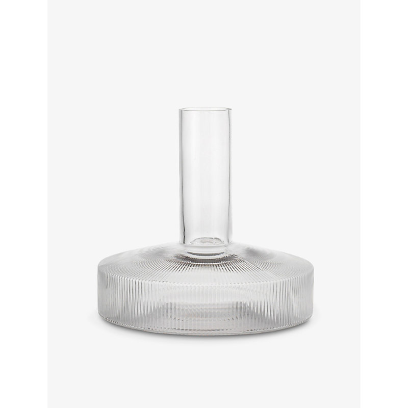 Ferm Living Clear Ripple Mouth-blown Glass Wine Carafe 1.1l