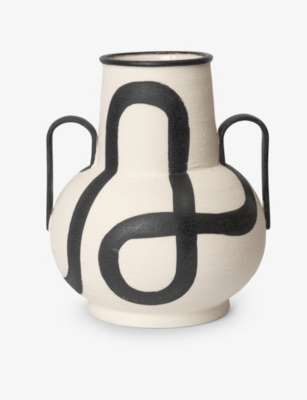 FERM LIVING: Trace hand-painted stoneware vase 37.5cm