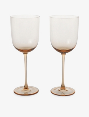 Ferm Living Blush Host Red Glass Wine Glasses Set Of 2